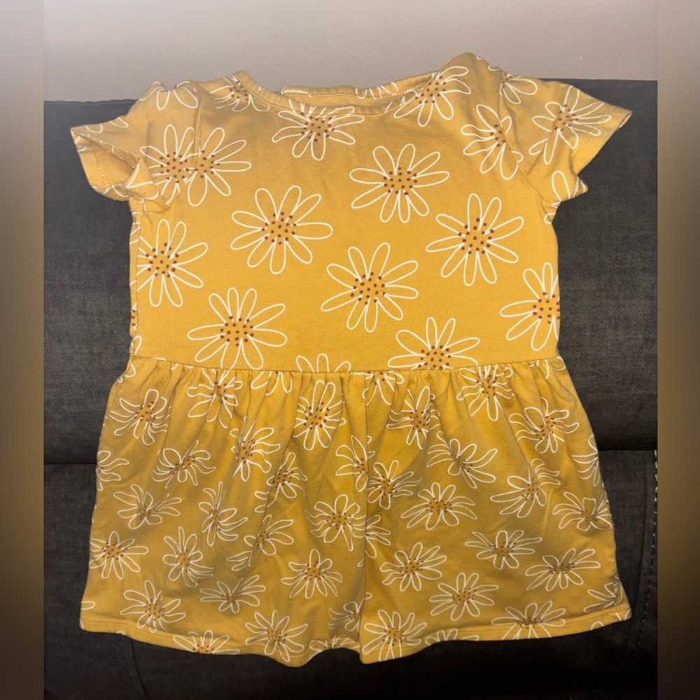 Cat & Jack Yellow Daisy Print Casual Dress